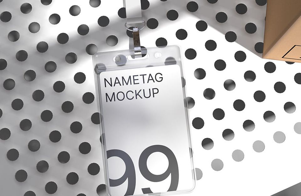 Modern nametag 99 with lanyard (Demo)